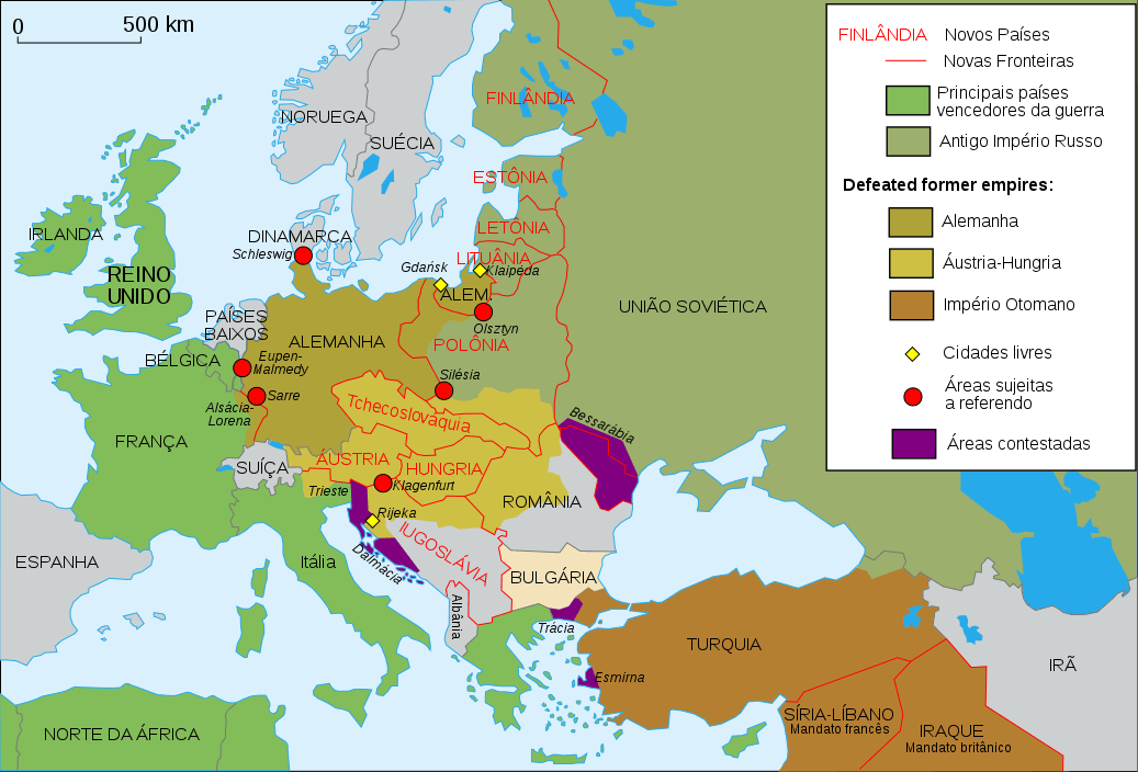 Mapa da Europa em 1923 (Foto: Wikimedia).