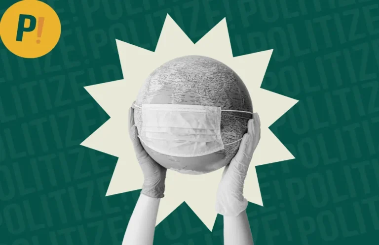 Imagem de um globo terrestre "usando" uma máscara