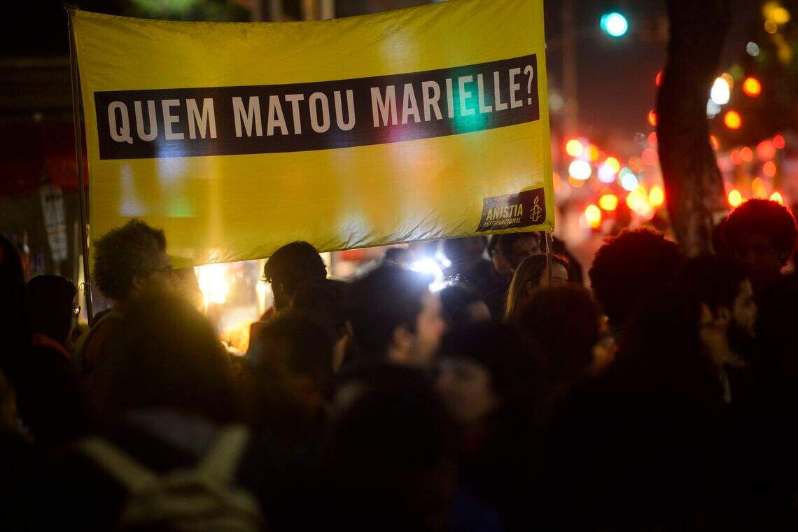Ato marca os 120 dias da morte de Marielle e Anderson Gomes (Foto: Fernando Frazão | Agência Brasil).