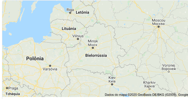 Localização geográfica do Belarus no Google Maps