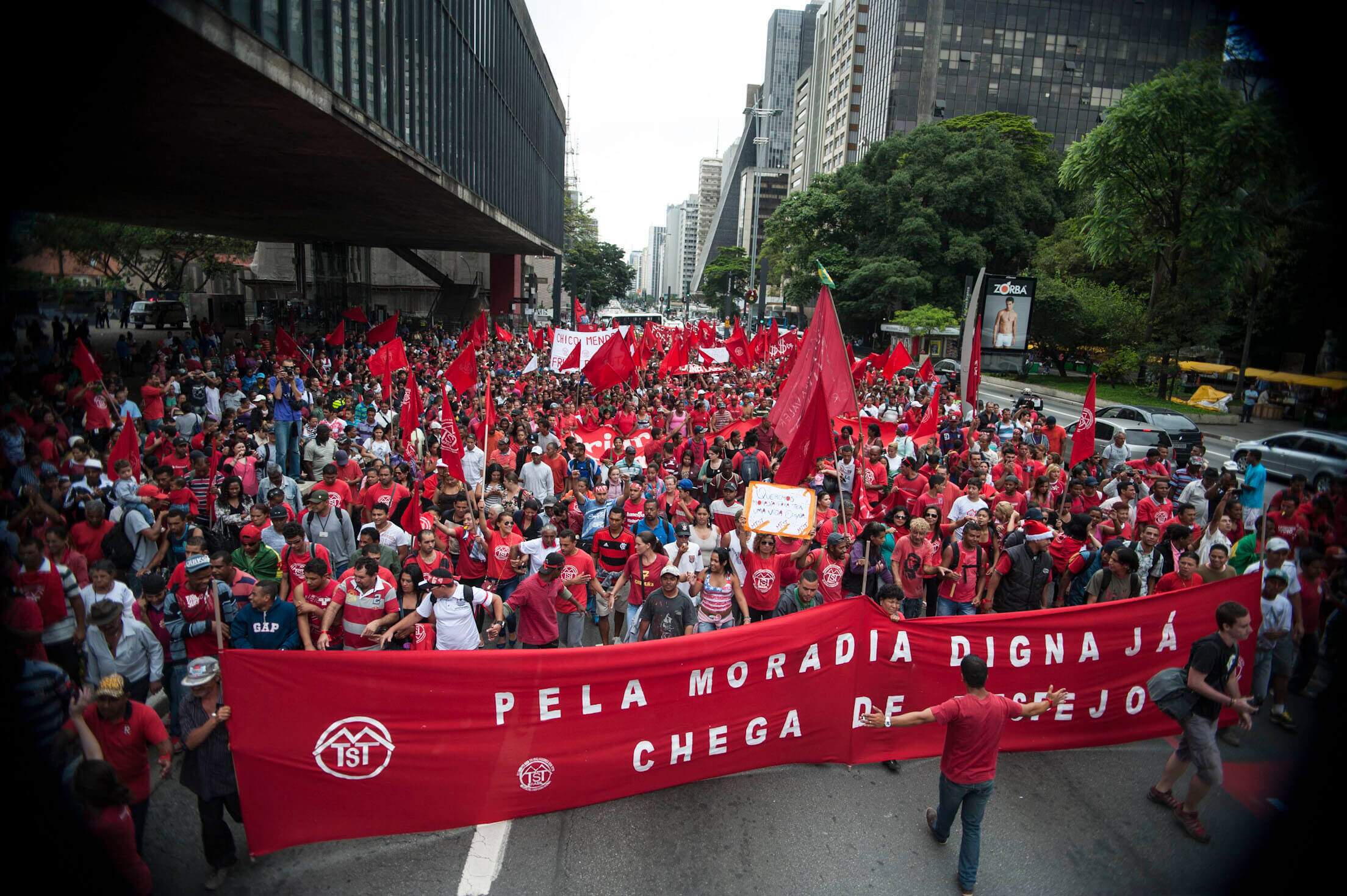 Manifestação do MTST na Avenida Paulista.