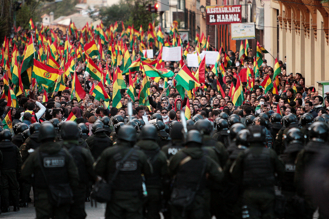 protestos na bolívia