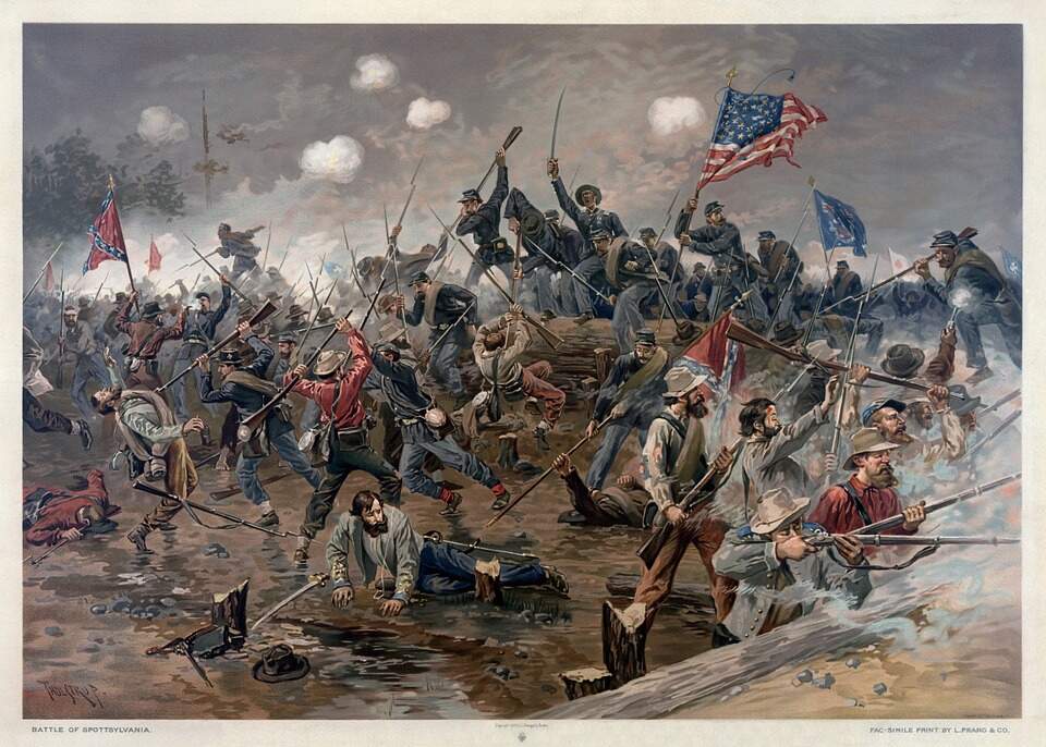 Na imagem, quadro que retrata o combate durante a Guerra Civil Americana.