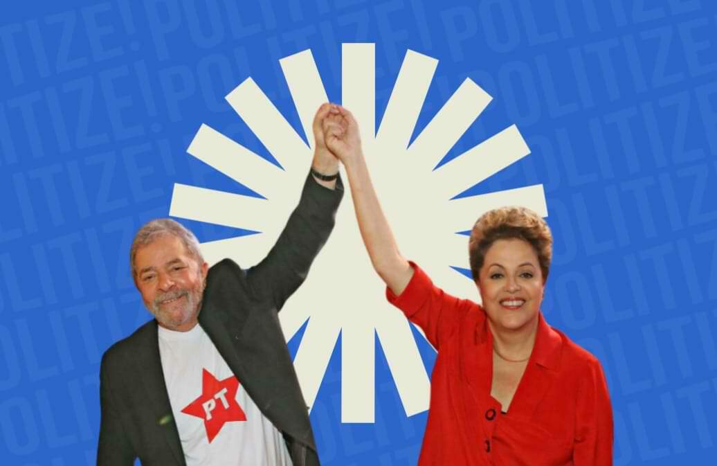 imagem Lula e Dilma de mãos dadas