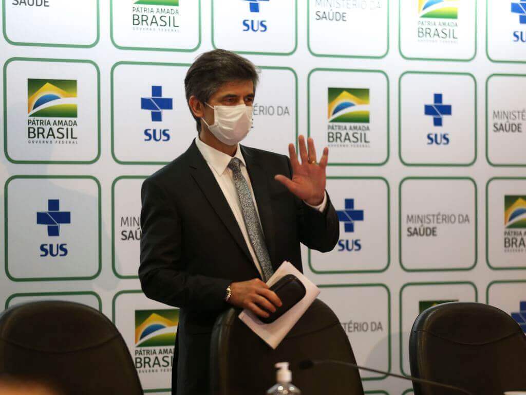 O médico Nelson Teich, fez um pronunciamento de despedida, no qual fez um balanço da sua curta atuação à frente da pasta. Foto de 15/05/2020 (Marcello Casal Jr/Agência Brasil)
