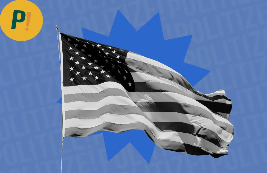 Bandeira dos EUA tremulando na haste
