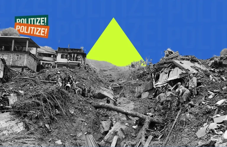 Imagem de um deslizamento de terra