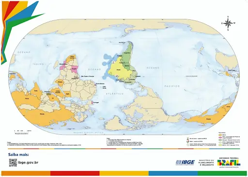 Mapa-múndi invertido 2025.