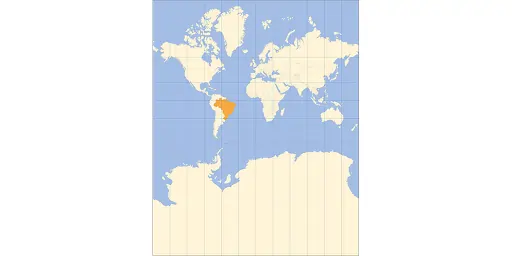 Mapa da Projeção de Mercartor.