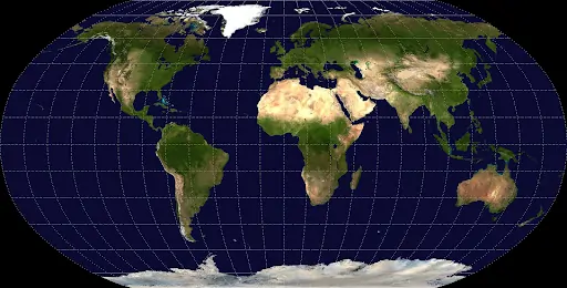 Mapa da Projeção de Robinson.