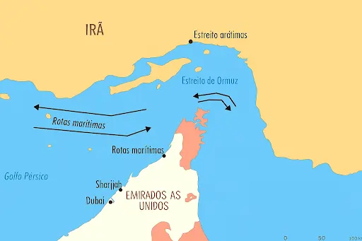 Mapa do Estreito de Ormuz