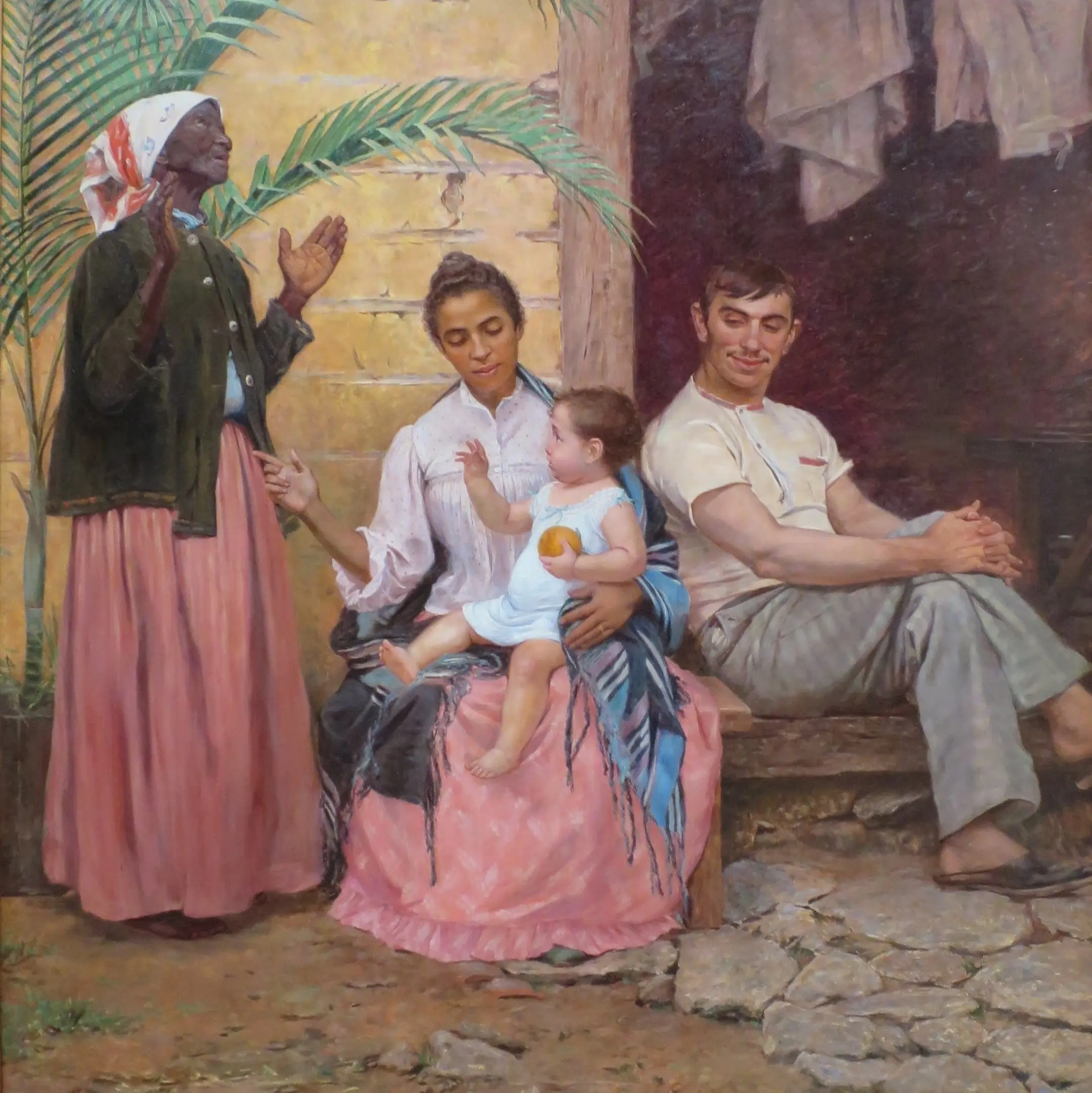 O quadro "A Redenção de Cam" do pintor espanhol Modesto Brocos é um registro do "embranquecimento" como solução de melhoria para o povo brasileiro. Texto: Você sabe o que foram as teorias raciais?