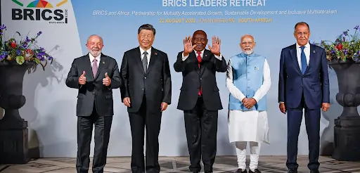 Lideranças dos países presentes na reunião da cúpula do BRICS.